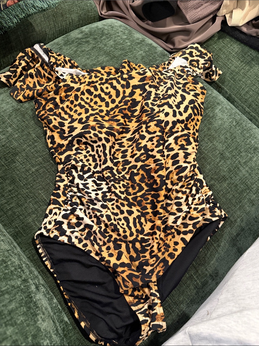 Calvin Klein Leopard-Print One-Piece Swimsuit - Black & Brown